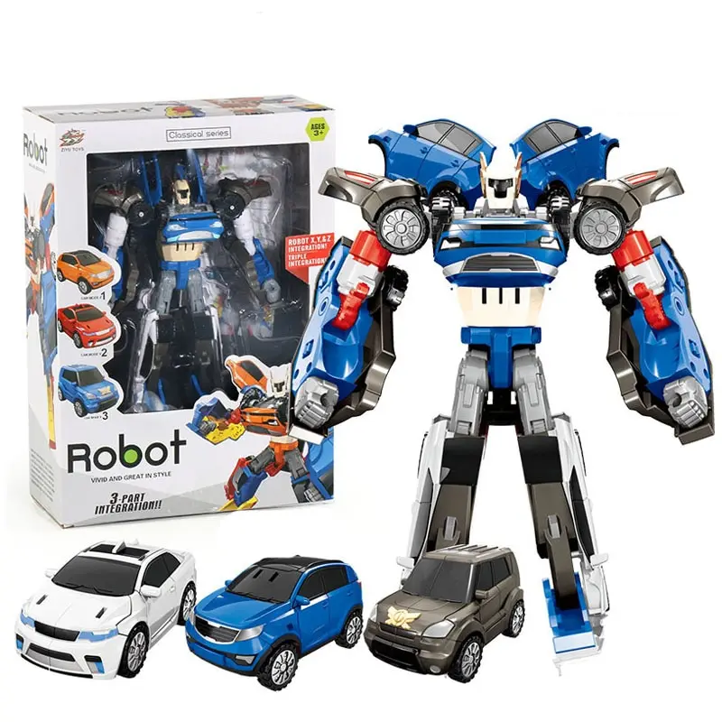 

No Box 3 In 1 Transformation Tobots Robot Action Figure Toy Car Toys Cartoon Animation Model Set For Boys Birthdays Gifts