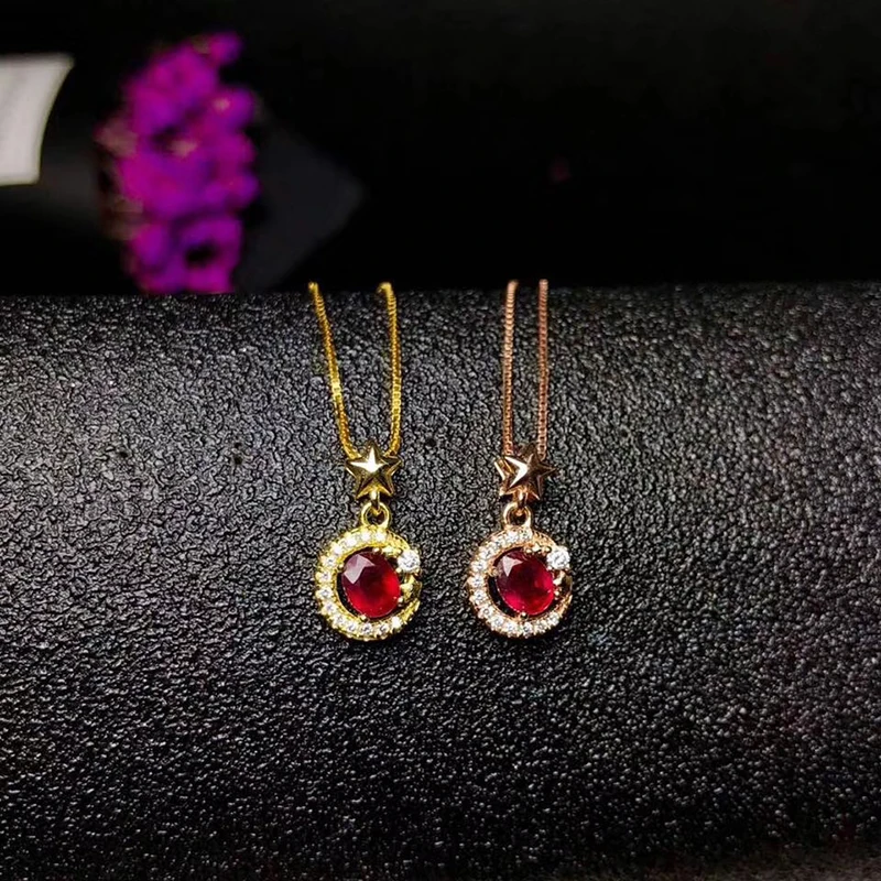 Женское Ожерелье для вечеринки серебряная подвеска с натуральным красным