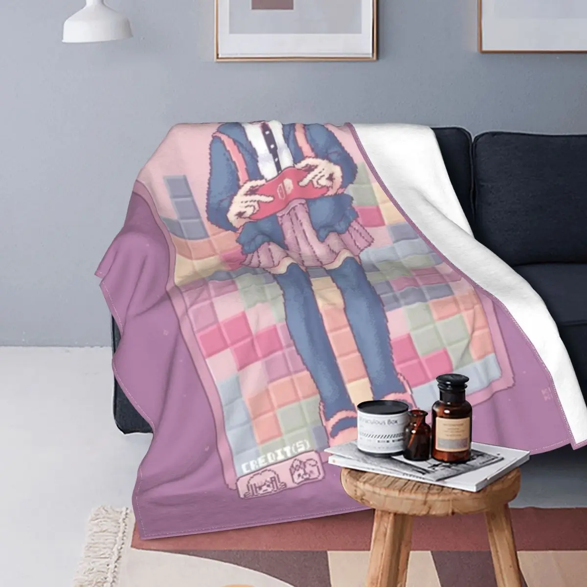 

Manta de lana de franela para el hogar, edredón peludo, sofá, dormitorio, ropa de cama para adultos, Ultimate Gamer Chiaki Nanam