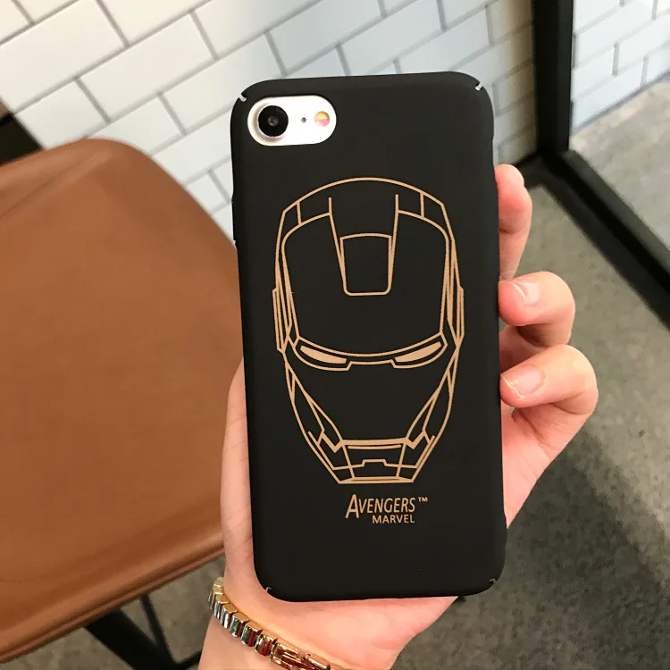 Чехол для iphone 6 7 8 s plus чехол XS Max XR X 7plus черный Жесткий с Бэтменом Железным