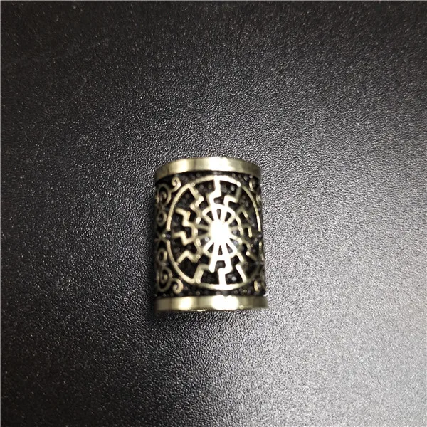1 шт руны викингов Valknut Vegvisir скандинавский один языческий амулет троица бусины Подвески Diy браслет ювелирных изделий - Цвет: Sun Bronze