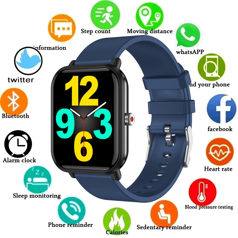 

Smart Watch Bluetooth-Compatible Fitness Tracker Sports Watch Heart Rate Monitor Blood Pressure Smart Bracelet for Android IOS