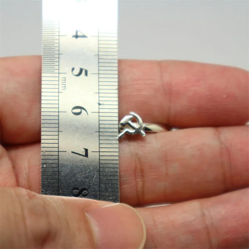 Винтажное ювелирное изделие с символами СССР молот серп тонкое женское кольцо