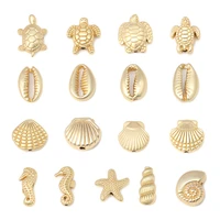 10 pcs ocean jewelry beads zinc alloy sea turtle conch star fish animal matt gold color accessories for diy jewelry