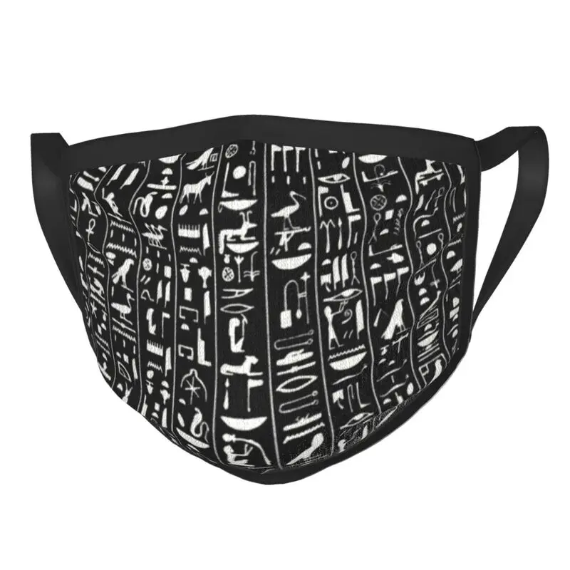 

Hieroglyphics Egyptian Adult Men Women Mouth Face Mask Egypt Pattern Hieroglyph Dustproof Protection Respirator Mouth-Muffle
