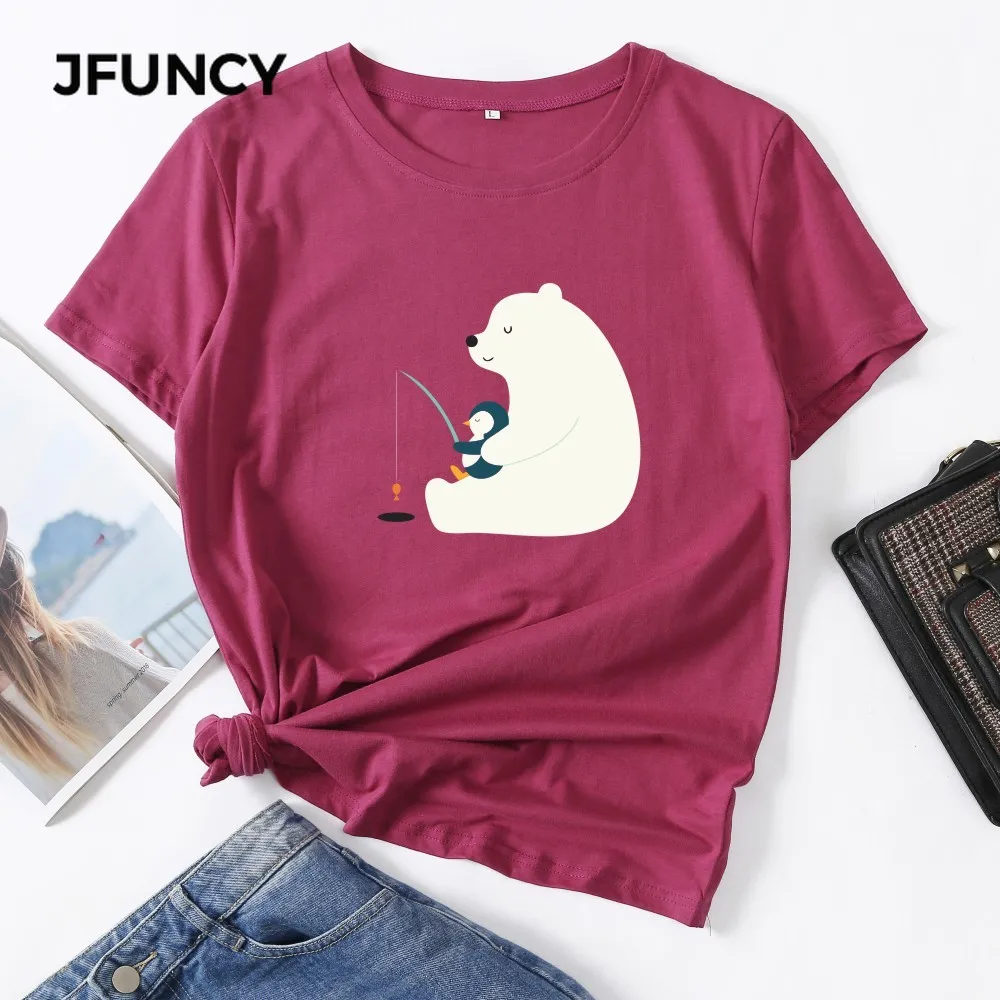 JFUNCY женская футболка с коротким рукавом размера плюс 2020|Футболки| |