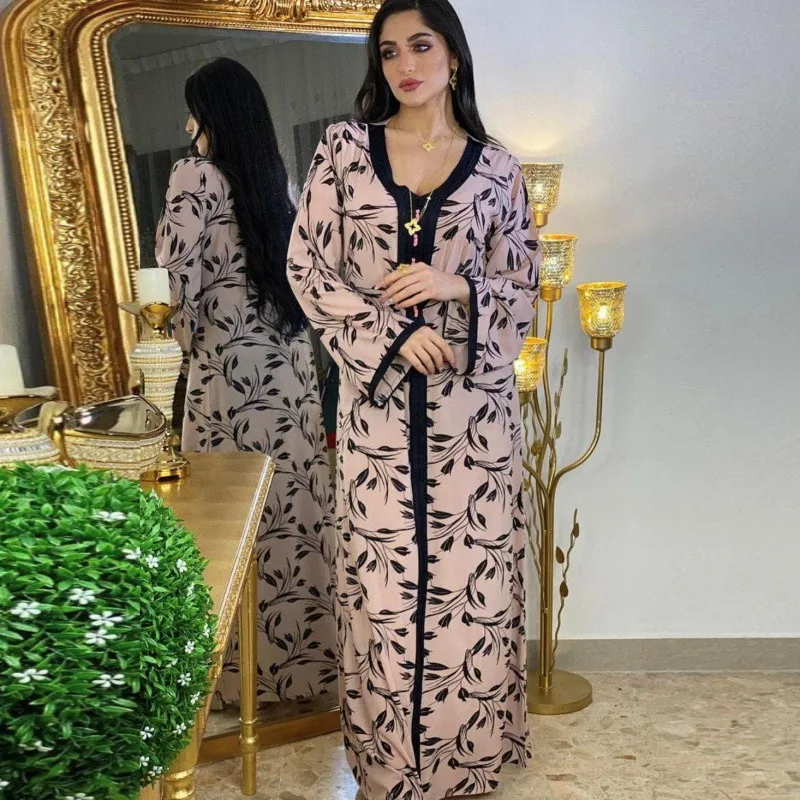 

2021 Eid Mubarak Абая для женщин Kaftan Abaya Дубай, Турция Арабский мусульманский хиджаб платье ислам Vestidos одежда длинное женское платье