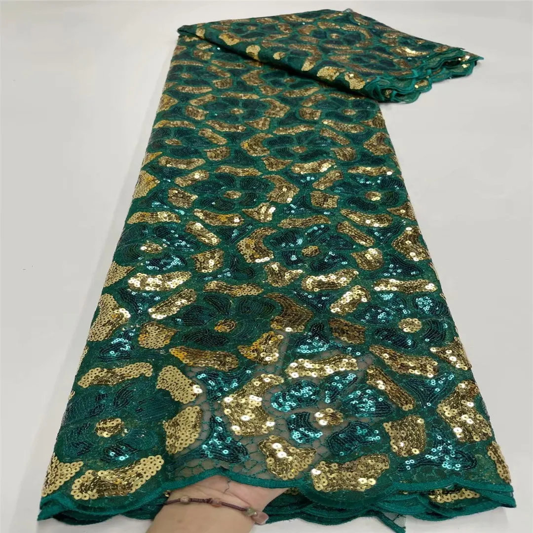 

African Lace Fabric With Sequins 2021 High Quality African Tulle Lace Fabrics For Sewing Dress French Lace Fabric