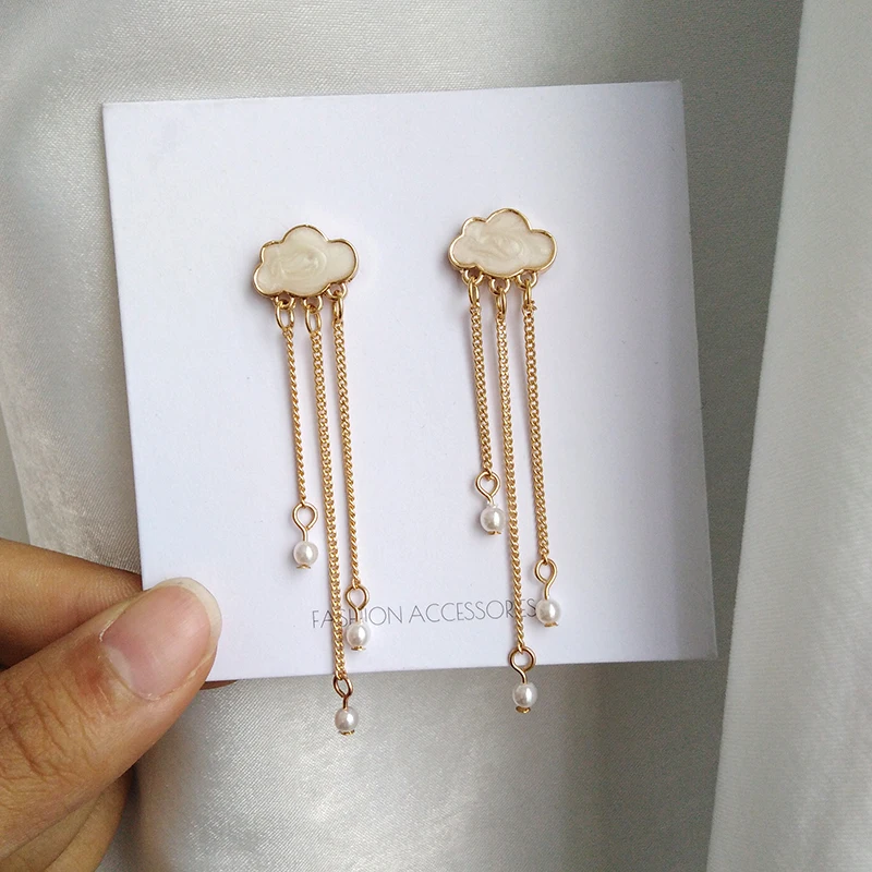 

Fashion Nifty Girl Clouds Cute Romantic Geometric Pearl Tassel Earrings for Women Party Jewelry Trendy