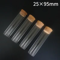 20pcs 30pcs 50pcs 100pcs 25x95mm flat bottom tea plastic test tube drosophila vials culture tube with cork stoppers