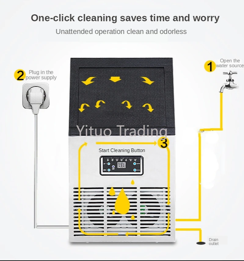 Коммерческая интегрированная интеллектуальная льдогенератор 60 кг Высокая