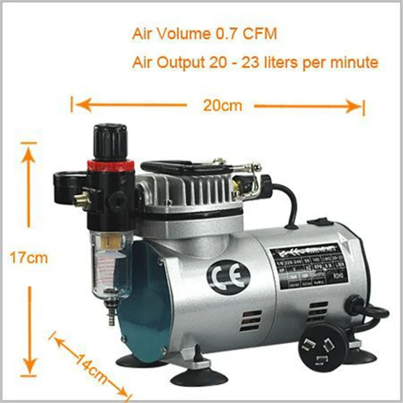 Onnfang Аэрограф Высокое качество одноцилиндровый поршневой компрессор 1/5HP масло