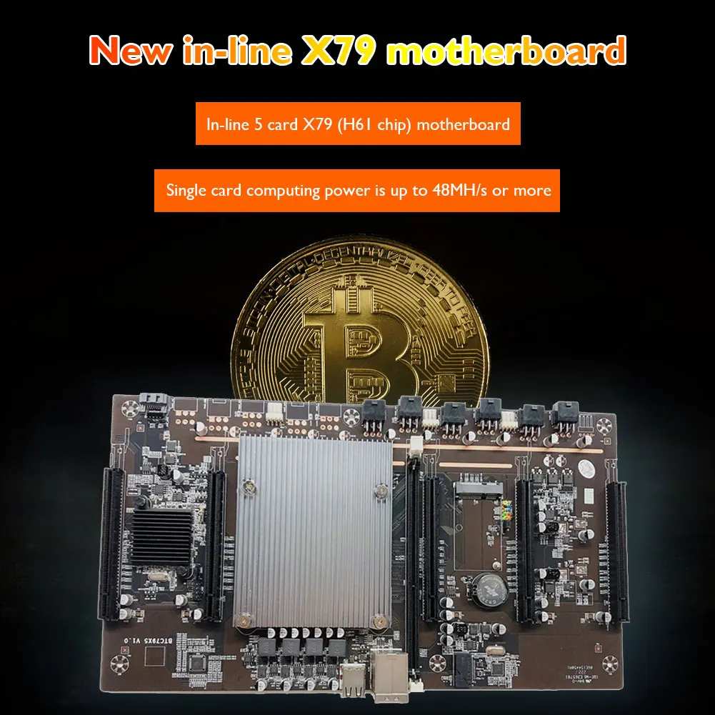 Набор материнской платы X79 BTC для майнинга 5x PCI Express 3 0 8X графическая карта DDR3 2620 Pin