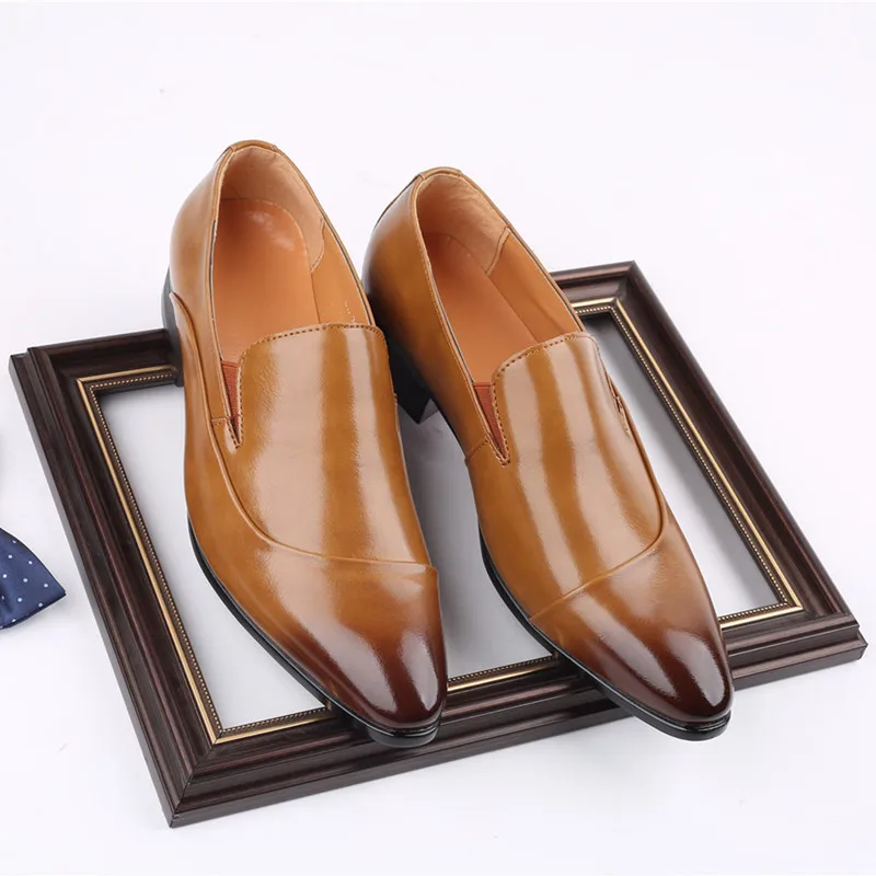 

Fashion Business Casual Men Shoes High Quality Formal Dress Leather Shoes British Pointed Toe Loafers Wedding Oxfords