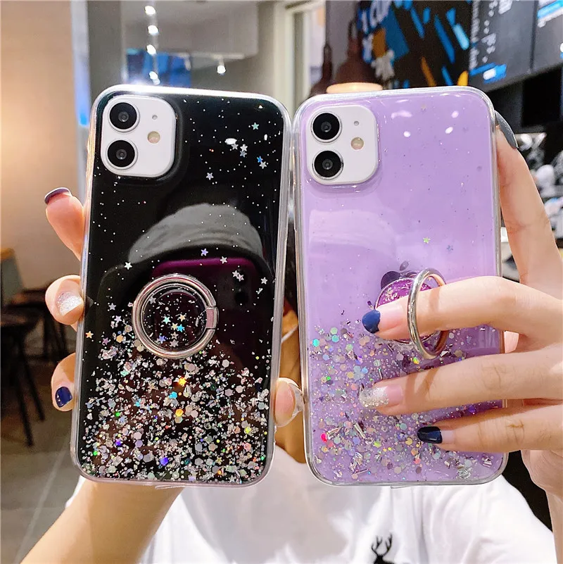 

Bling Glitter Case For samsung Galaxy J7 J6 J5 J4 P A91 A81 A80 A90 A71 A70 A60 M40 A51 A50 S10lite With Stand Holder Phone Ca