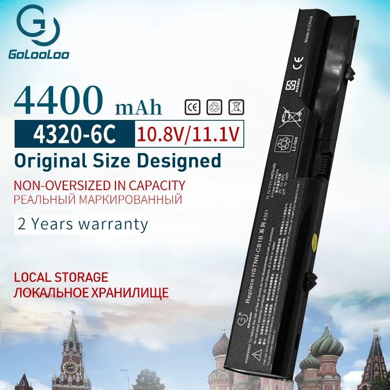 

Golooloo 6CELL 4400mAh laptop battery for hp 4320t 620 425 625 ProBook 4320s 4321S 4325s 4326s 4420s 4421s 4520s 4525s PH09 PH06