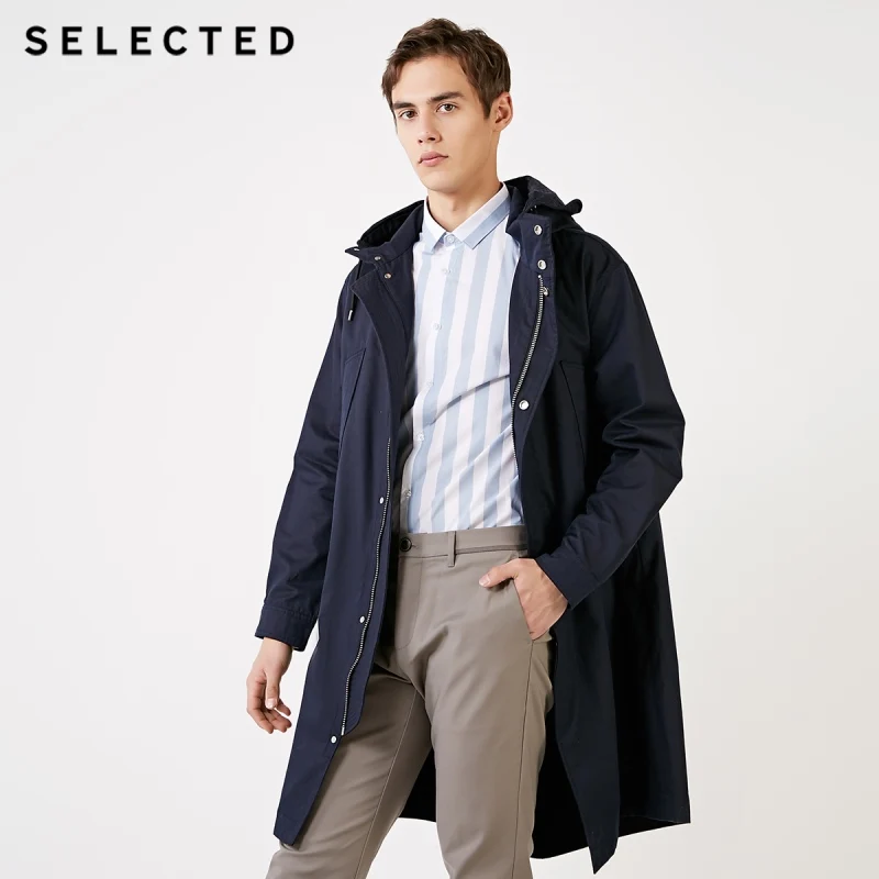 

SELECTED Men's Spring Medium Length Hooded Wind Coat S|4191OM522