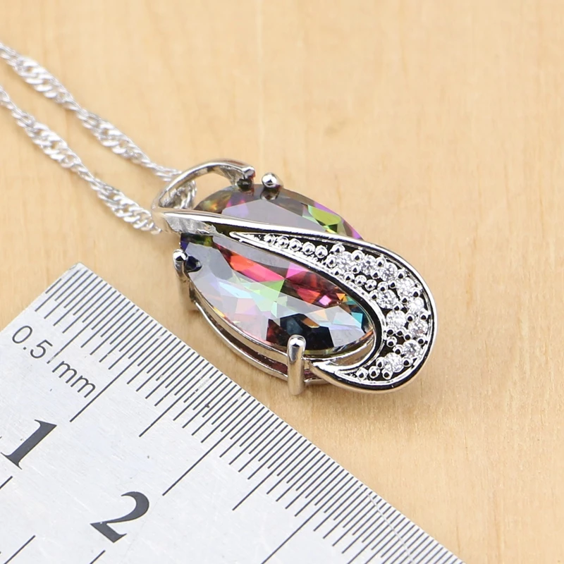 Женский ювелирный комплект из колье и серёг серебра 925 пробы|cubic zirconia jewelry set|jewelry