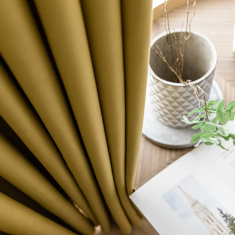 Modern Silk Velvet Blackout Curtains for The Bedroom Living Room Solid Decoration Fabric of Curtain On the Window Door Drapes | Дом и сад