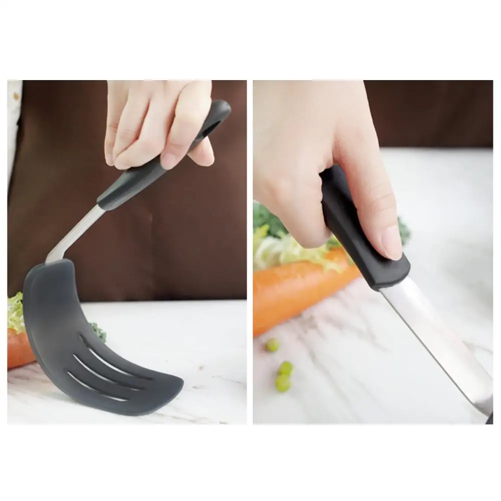 

Kitchen Utensil Set Cooking Utensils Silicon and Stainless Steel Nylon Non-stick Spatula Set Baking Tool Set Cookware Supplies