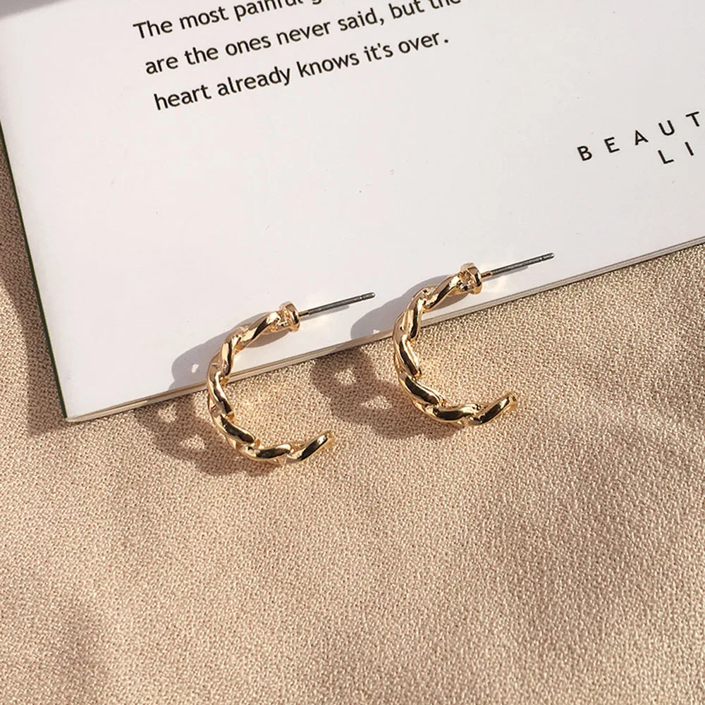 Модные жемчужные серьги-крючки металлические Изогнутые Круглые Геометрические