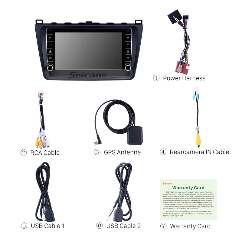 Seicane Автомобильный HD Android 9 1 авто радио gps стерео 2DIN 2 + 32GB для Mazda 6 Rui wing 2008 2009 2010 2011 2014