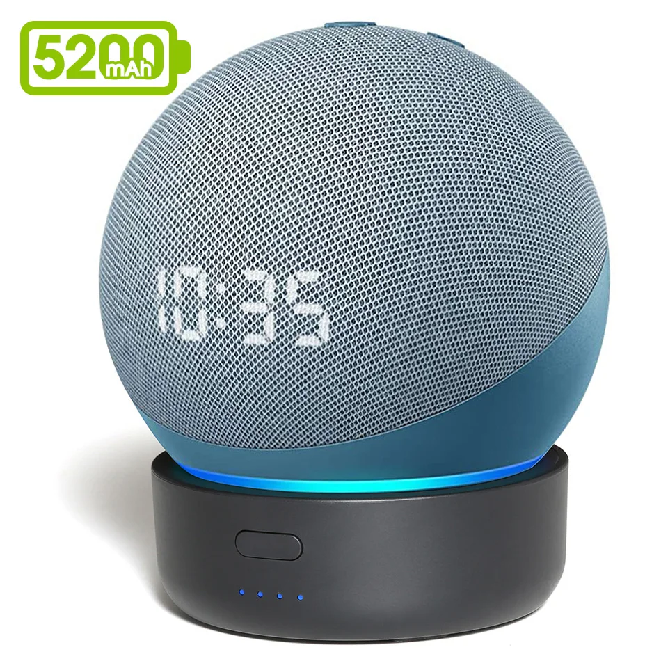 Base de Bateria para Echo Bateria para Dot Inteligente Alexa Alto-falante Portátil Recarregável Suporte 5200mah Dot 4 4th Gen