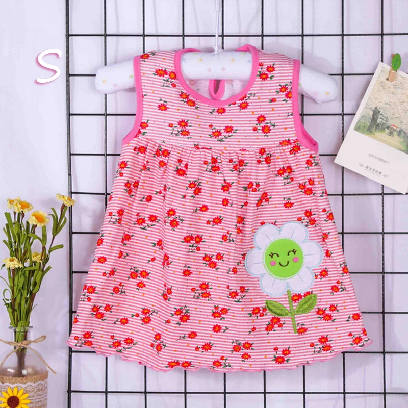 Г. Милое платье для маленьких девочек, Vestido infantil хлопковые платья трапециевидной формы без рукавов Повседневная одежда мини-принцессы от 0 до 24 месяцев - Color: S