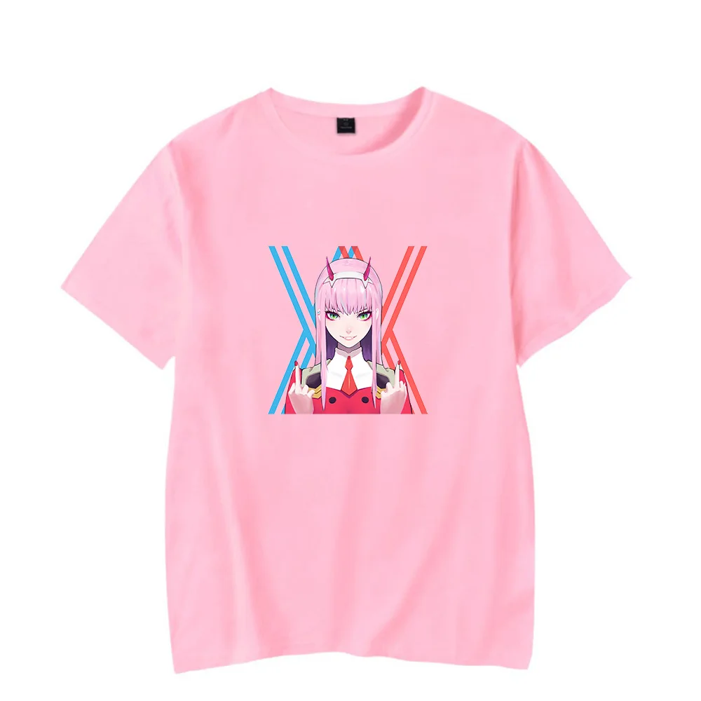 

2021 Darling in the Franxx t-shirt Zero Two Unisex t-shirts Casual Style O-neck Short Sleeve Cotton Polyester Solid Type Tops 2