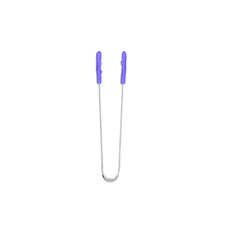 Purple Силиконовые кухонные щипцы из нержавеющей стали для приготовления салата, сервировки барбекю, щипцы для выпечки, не нагреваются, зажим для выпечки, щипцы, инструменты для приготовления пищи - Цвет: Purple