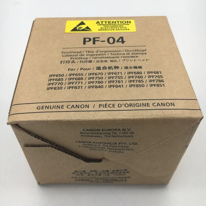 

Печатающая головка PF04 PF-04 для Canon IPF650 IPF655 IPF680 IPF681 IPF685 IPF686 IPF750 IPF755 IPF760 IPF765 IPF780 IPF785