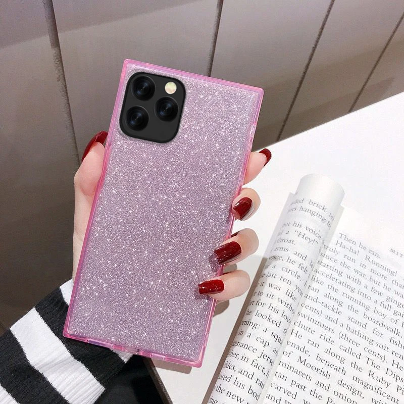 YISAHNGOU роскошный квадратный блестящий чехол для iPhone 11 7 8 6 Plus X XS Max XR силиконовый мягкий ТПУ противоударный чехол
