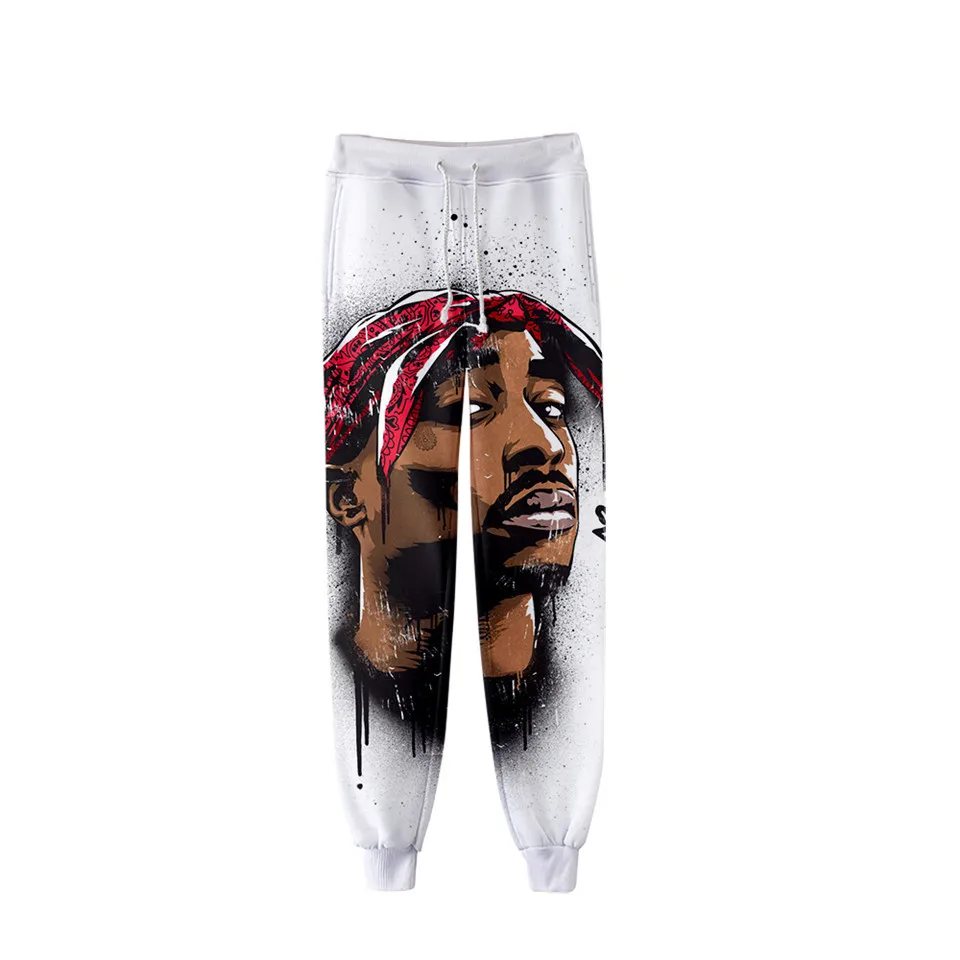Спортивные штаны в стиле хип хоп Tupac Amaru Shakur тренировочные с 3D рисунком брюки