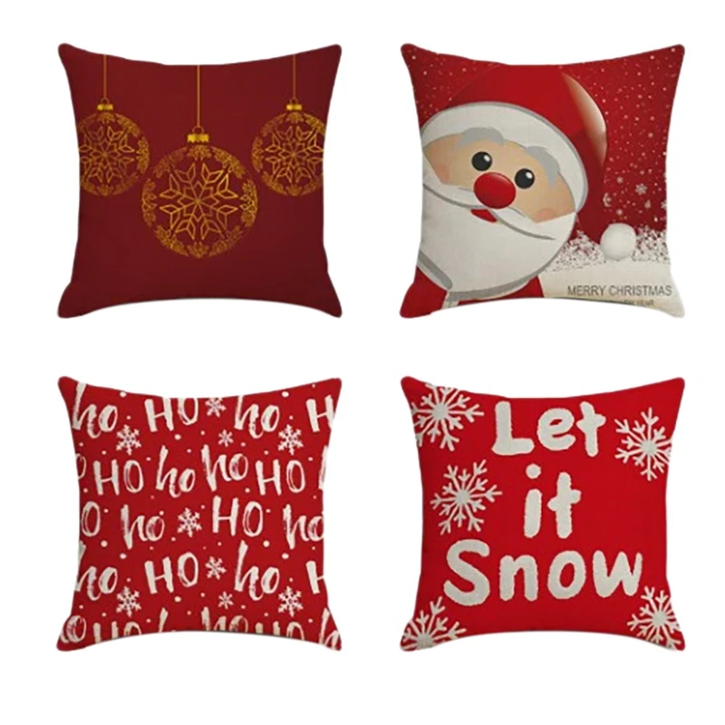 

Рождественская квадратная наволочка, домашний декор, льняные наволочки для подушек, наволочки для дивана, офисный узор, подарок 45x45 см