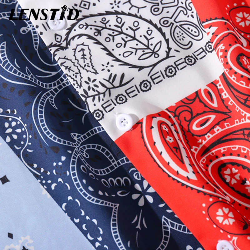 LENSTID 2020 Мужская хип-хоп Гавайская пляжная рубашка уличная одежда Ретро Винтаж