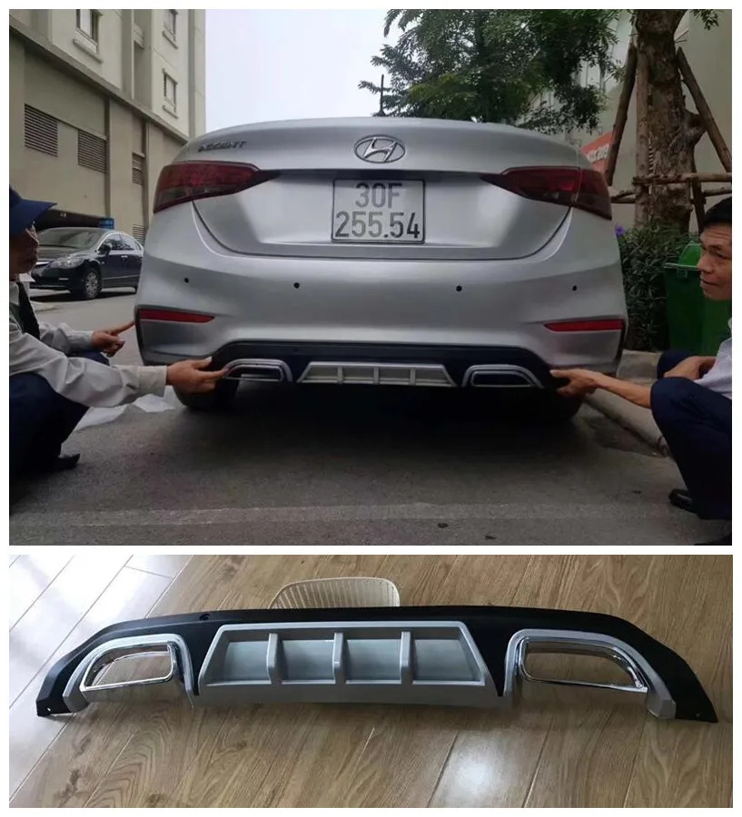 ABS Автомобильный задний багажник губы бампер Защита выхлопного отверстия крышка