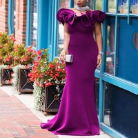 purple long elegant prom dresses bateau neck floor length women elegant evening party gowns custom made