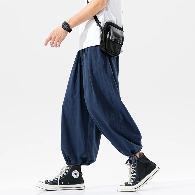 

Брюки мужские однотонные хлопковые, повседневные винтажные джоггеры, спортивные, большие размеры 5XL