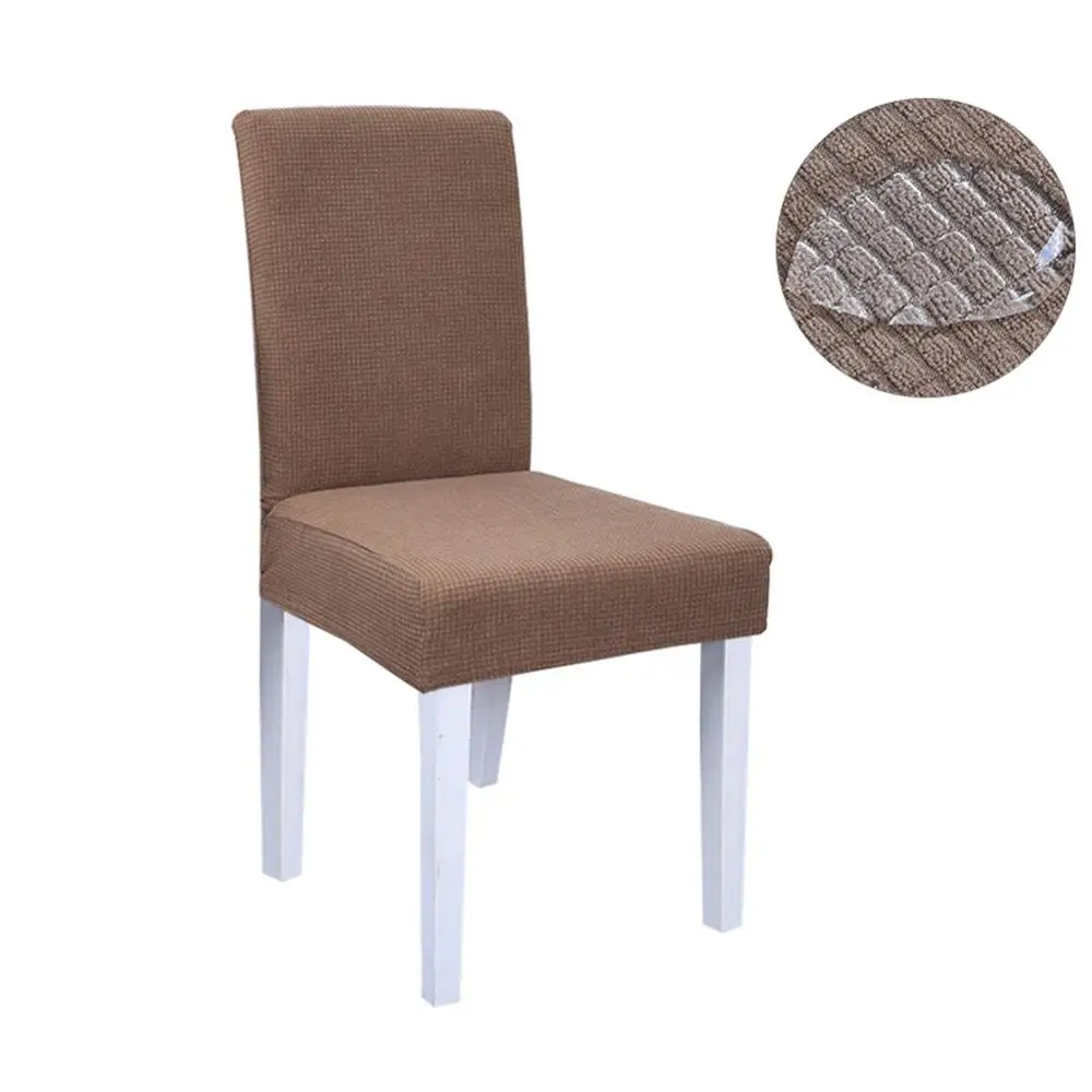 light brown Meijuner бархатный тканевый чехол на стулья водонепроницаемый нескользящий противогрязный спандекс мягкий чехол для стула для отеля вечерние, банкетные, домашние MJ019 - Цвет: light brown