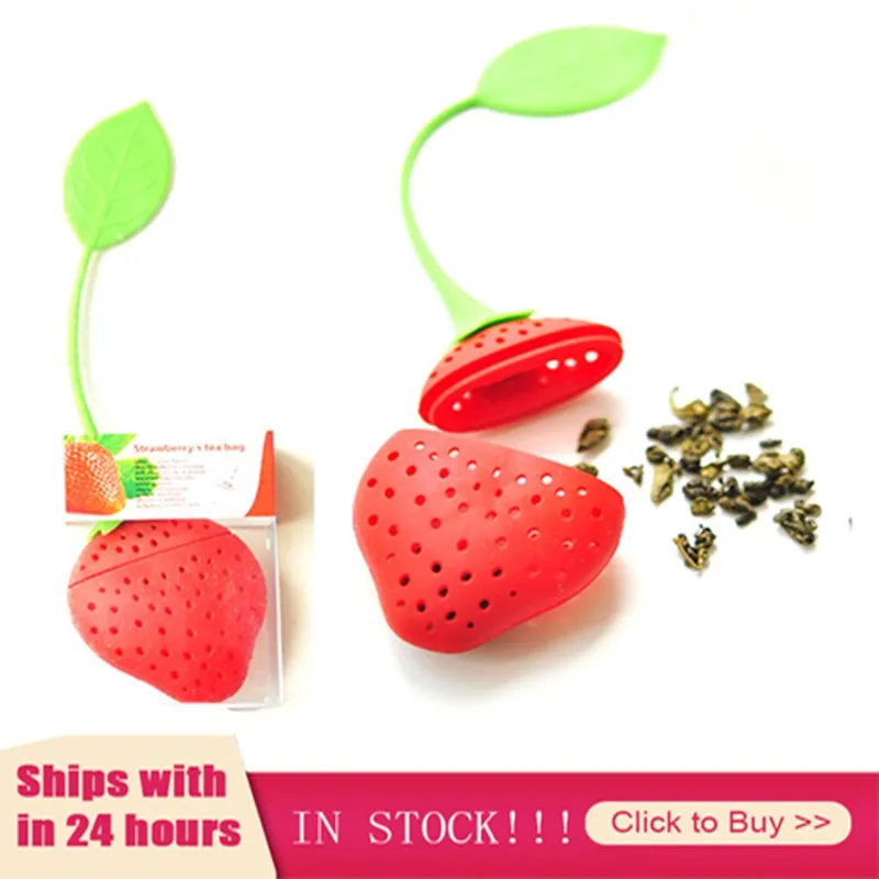 Милый в форме Клубнички силиконовая для чая листья чайное ситечко специй заварки