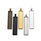 10 шт. металлический прямоугольник кулон пустой Кабошон ободок настройки подходит для 10x50мм камея стекло для DIY ожерелье брелки ювелирные изделия