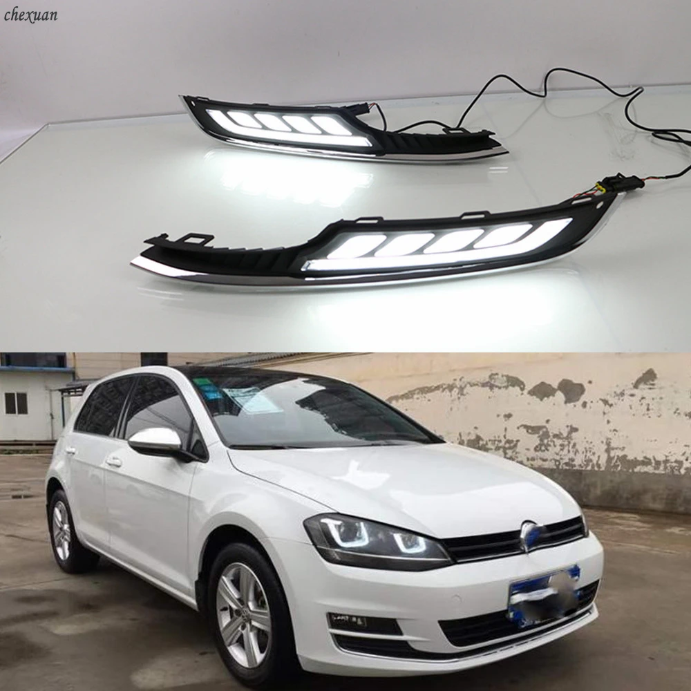 CSCSNL 1 комплект для VW Volkswagen Golf 7 2013 2014 2015 2016 12 В ABS светодиодный ные дневные ходовые