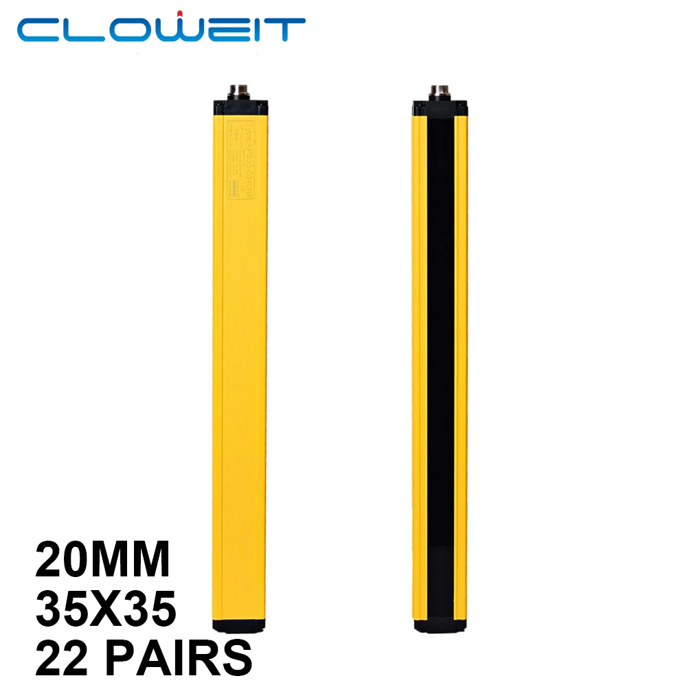 

Cloweit APS35-2220 Safety Light Curtains Anti Sunlight 35x35mm 22 Points Quality Grating Device Sensor