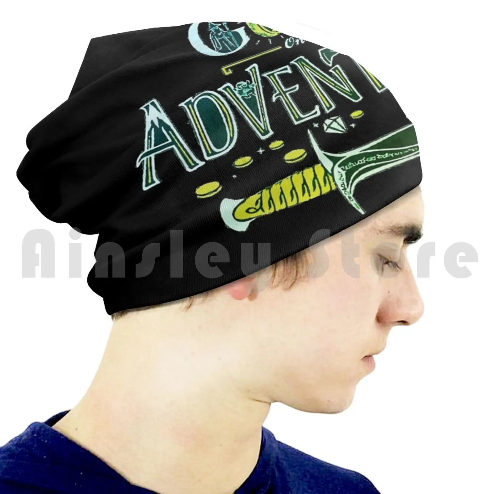 Я отправляюсь в приключение в зеленом издании шапки Beanies Knit Hat Hip Hop Jrr Tolkien Camp Thurman Facecovering.