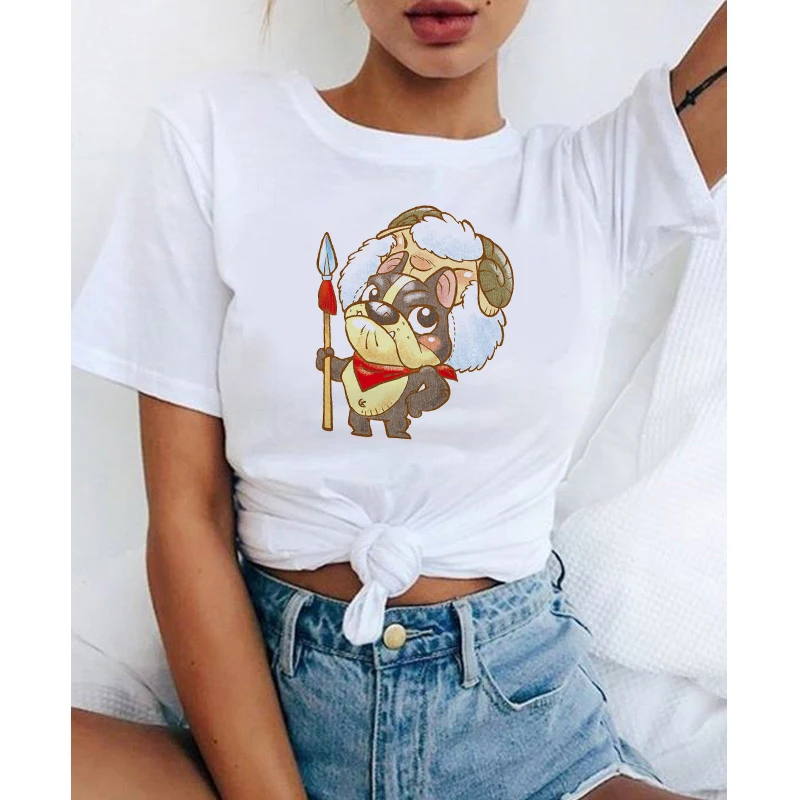 

Cute Dogs Harajuku Vogue Aesthetic Tshirt Women white Tees Tops Thin Section T Shirt Short Sleeve Streetwear Plus Size Tshirt