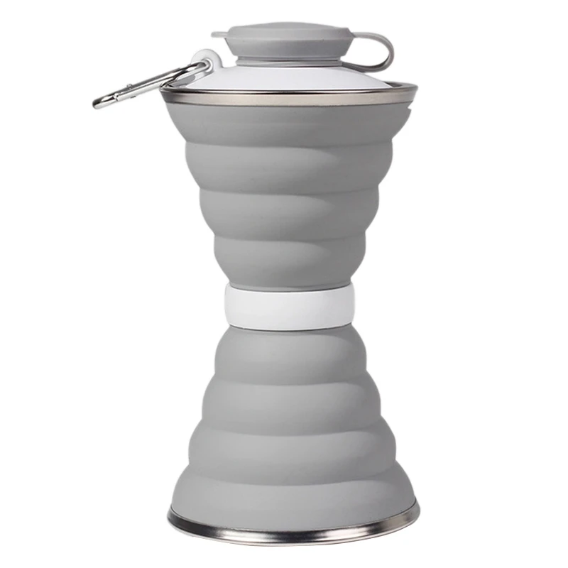 

Collapsible Foldable Water Bottle - Portable Reusable Leakproof Silicone Sports Travel Water Bottle for Outdoor