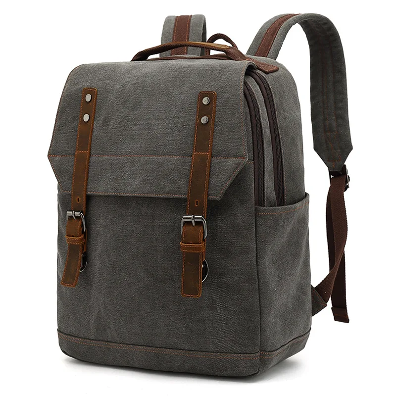 New schoolbag business large-capacity canvas backpack backpack outdoor leisure travel computer bag retro men's bag