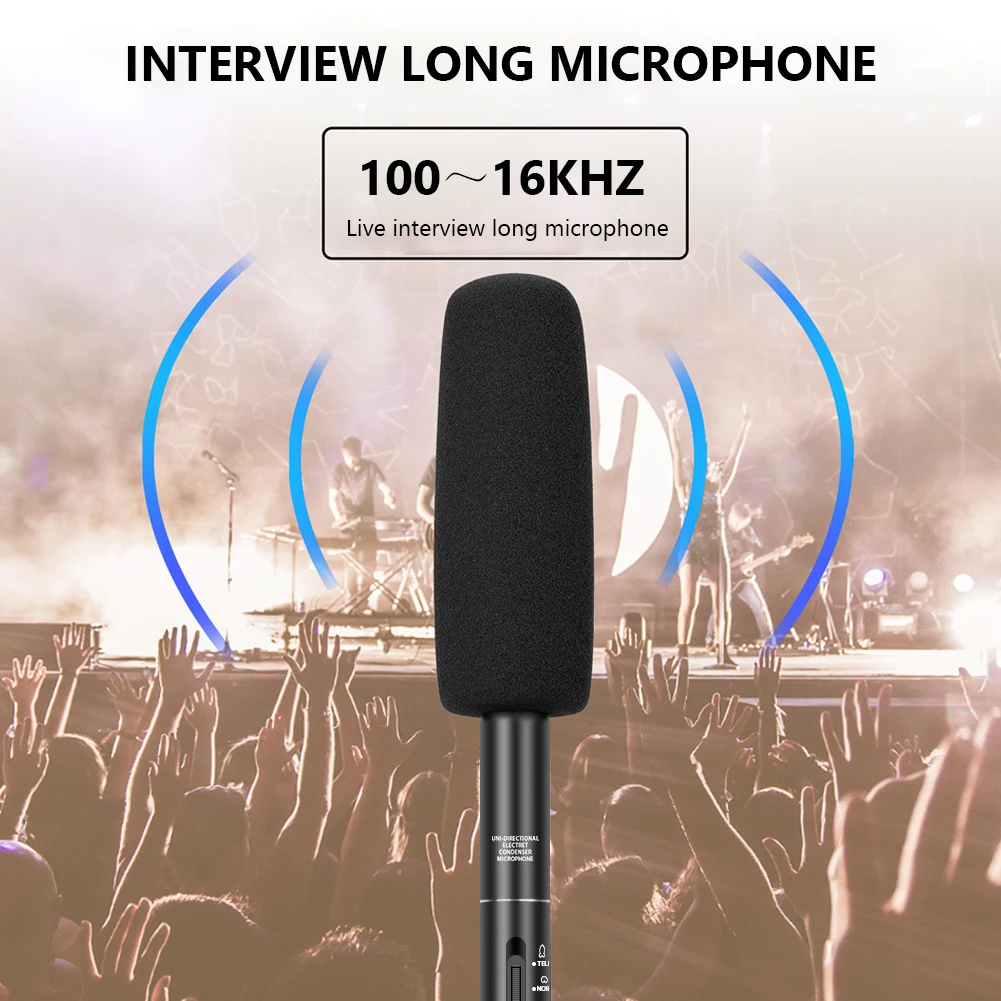 Professional CF-01 Condenser Long Microphone Interview Recording Mic for DSLR Camera Vlog Youtube Live | Электроника