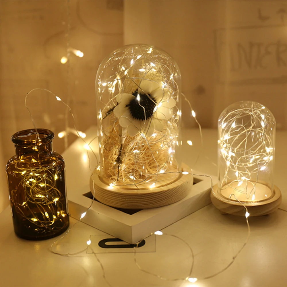 1/2/4 м Щепка провода фея строку светильник Рождественские огни Открытый Батарея