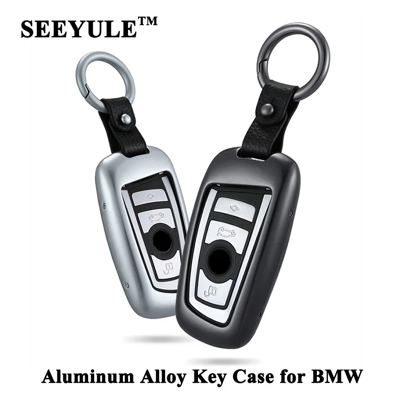 

1pc SEEYULE Aluminum Alloy Key Shell Car Key Case Cover Protector Accessories for BMW 1 2 3 4 5 6 7 Series X3 X4 M5 M6 GT3 GT5